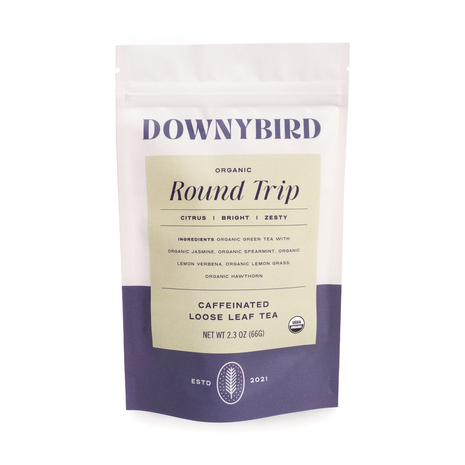 Downybird Round Trip Blend Organic Jasmine Green Tea Loose Leaf  4 oz Tea Pouch