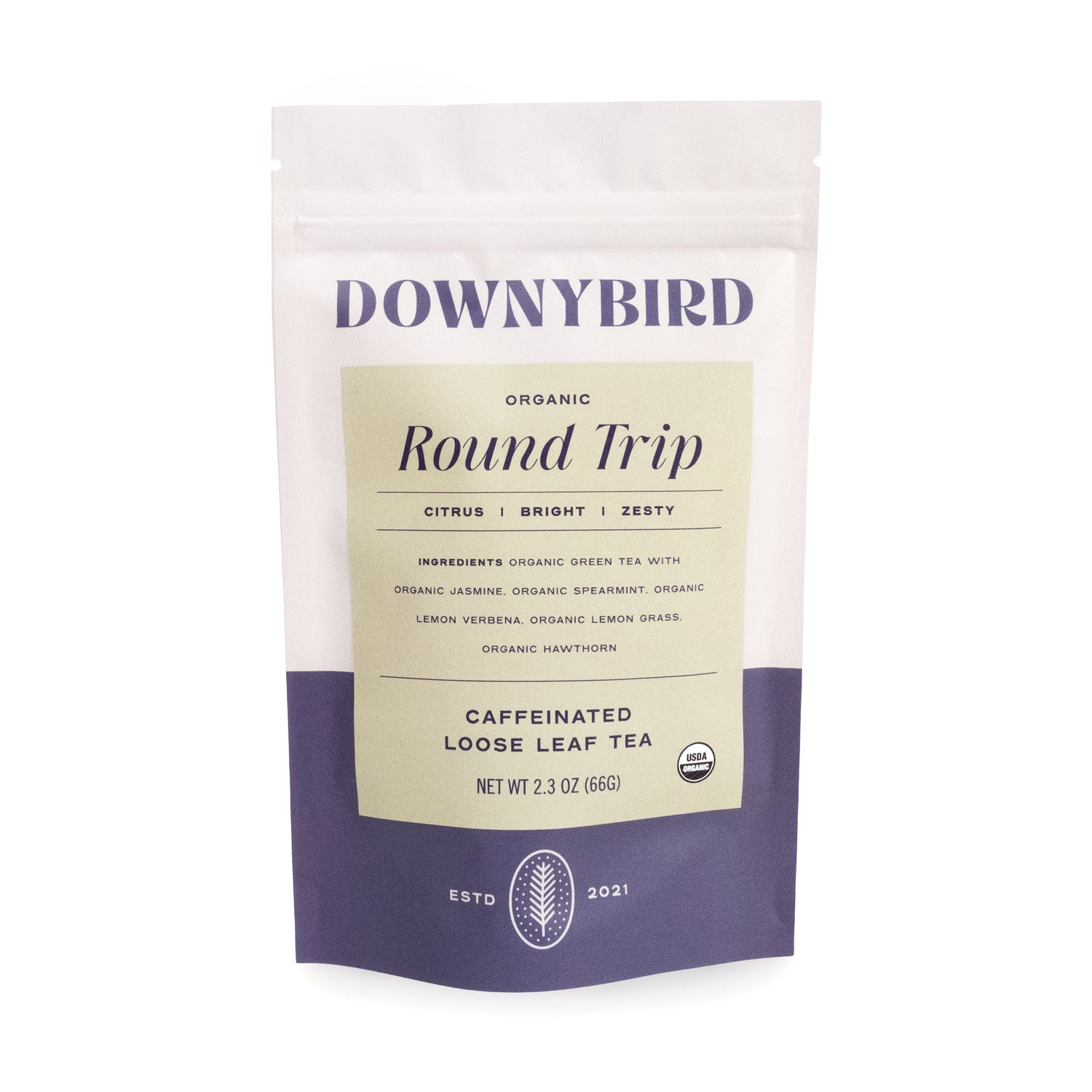 Downybird Round Trip Blend Organic Jasmine Green Tea Loose Leaf 4 oz Tea Pouch