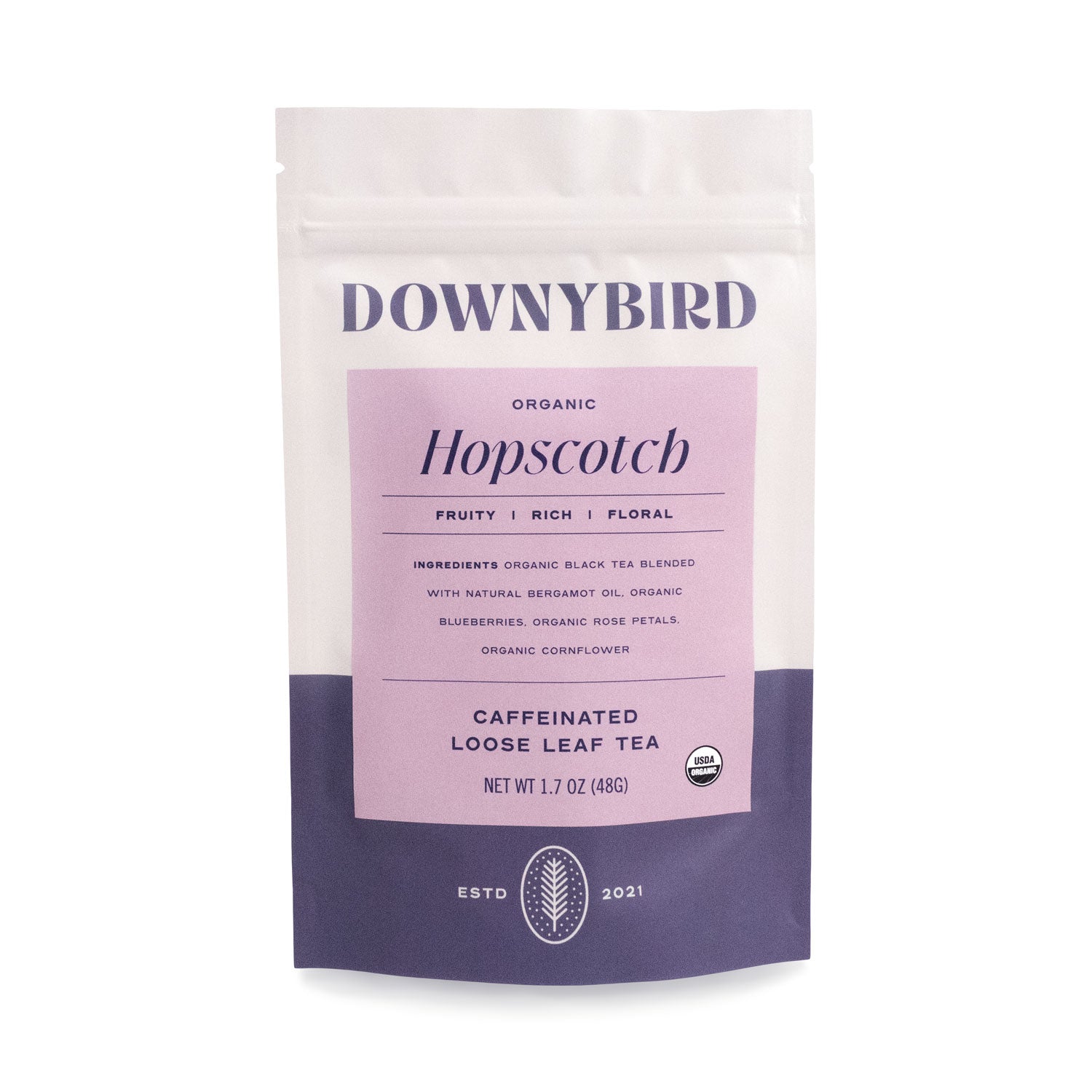 Downybird Hopscotch Blend Organic Earl Grey Loose Leaf Tea Pouch