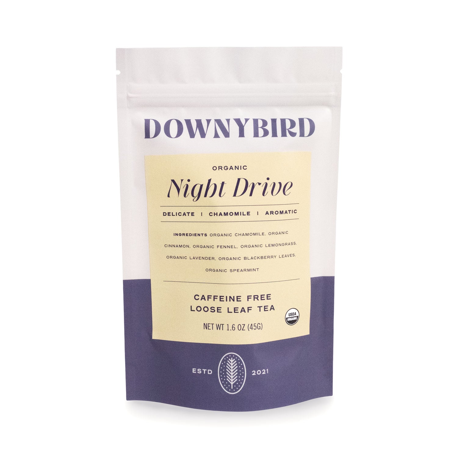 Downybird Night Drive Blend Organic Chamomile Loose Leaf Tea Pouch